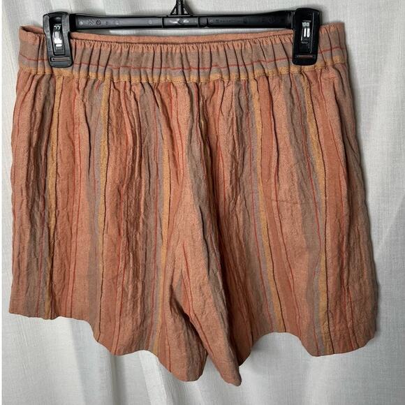 Madewell Orange Striped Pull-on Shorts with Pockets Size Small - Picture 4 of 6